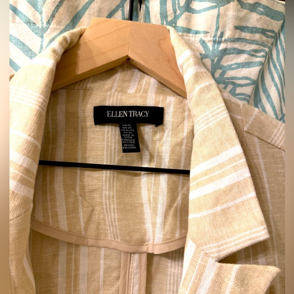 NWT Striped, Slouchy Linen Blazer - Picture 3 of 7